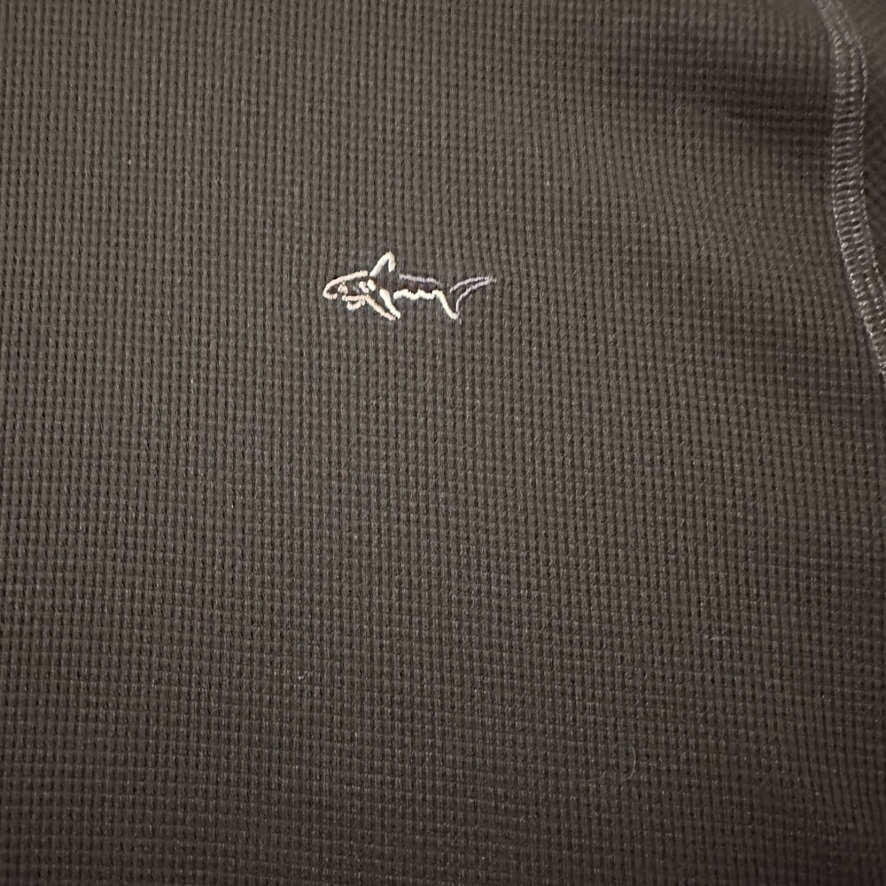 Greg Norman Tasso Elba XL Extra Large Ribbed Black/Grey Long Sleeve Polo Shirt - Picture 4 of 8